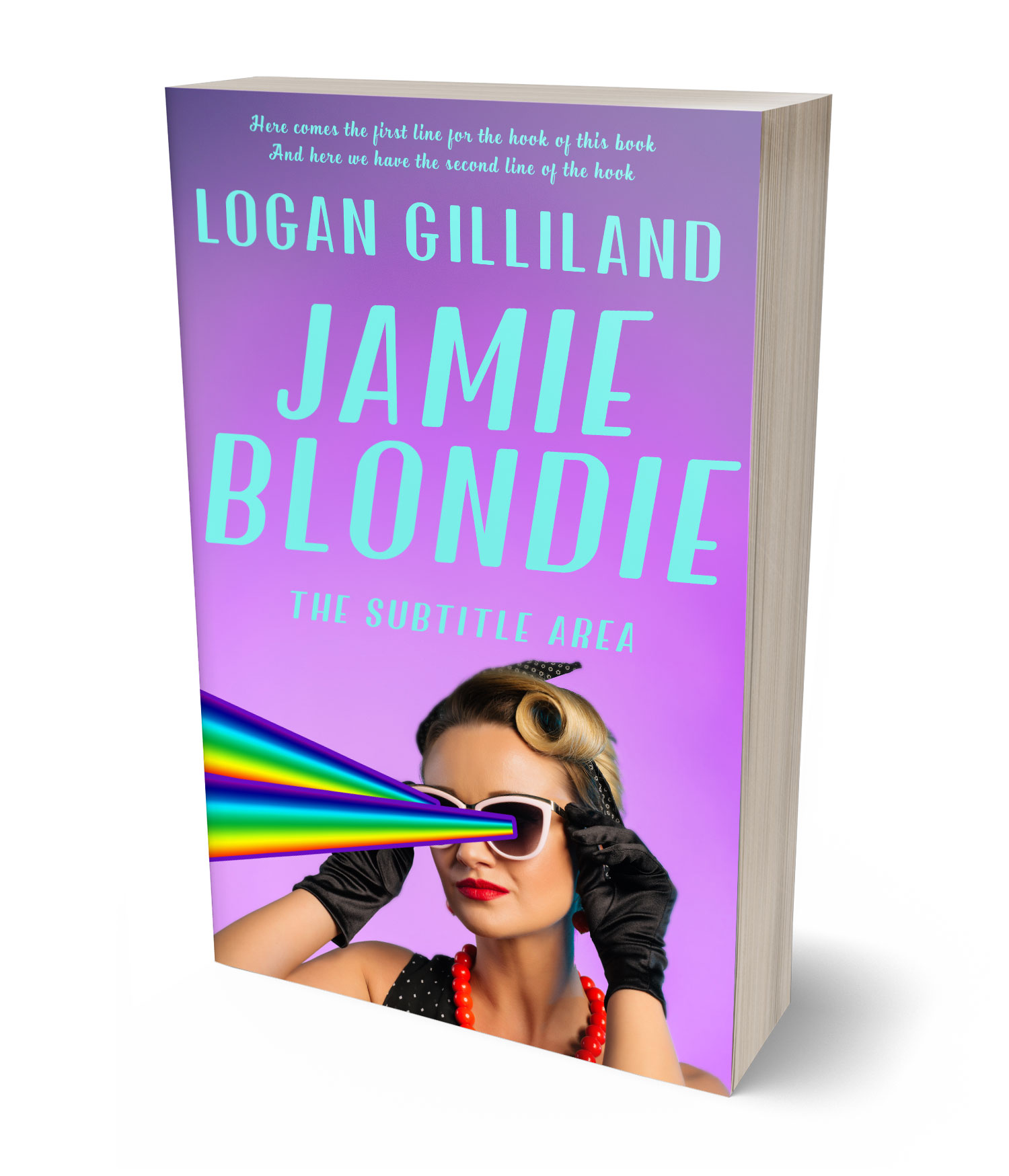3D view of Premade Surreal Book Cover - Lavender