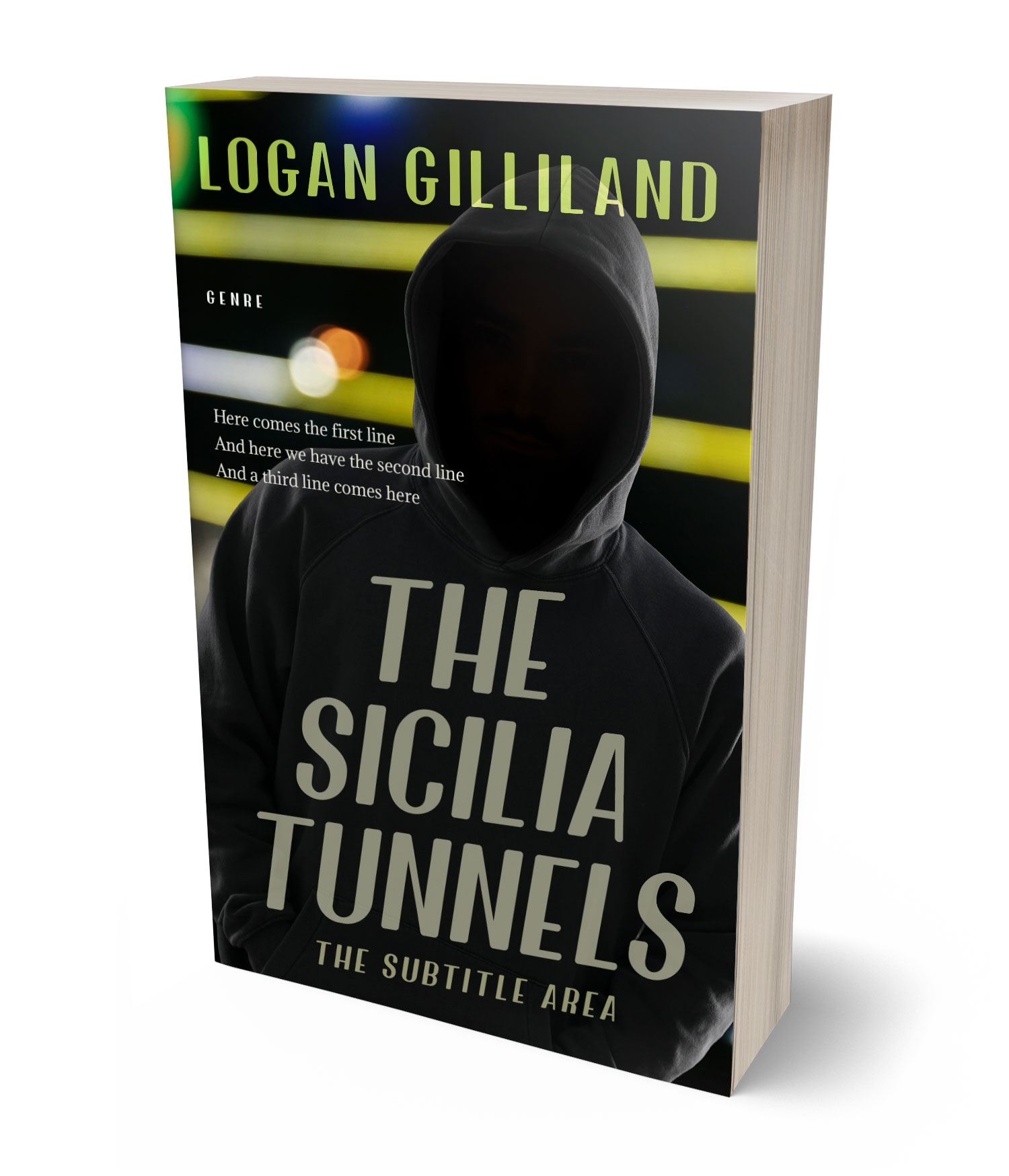 3D view of Premade Mystery & Thriller & Suspense Book Cover - Green Smoke