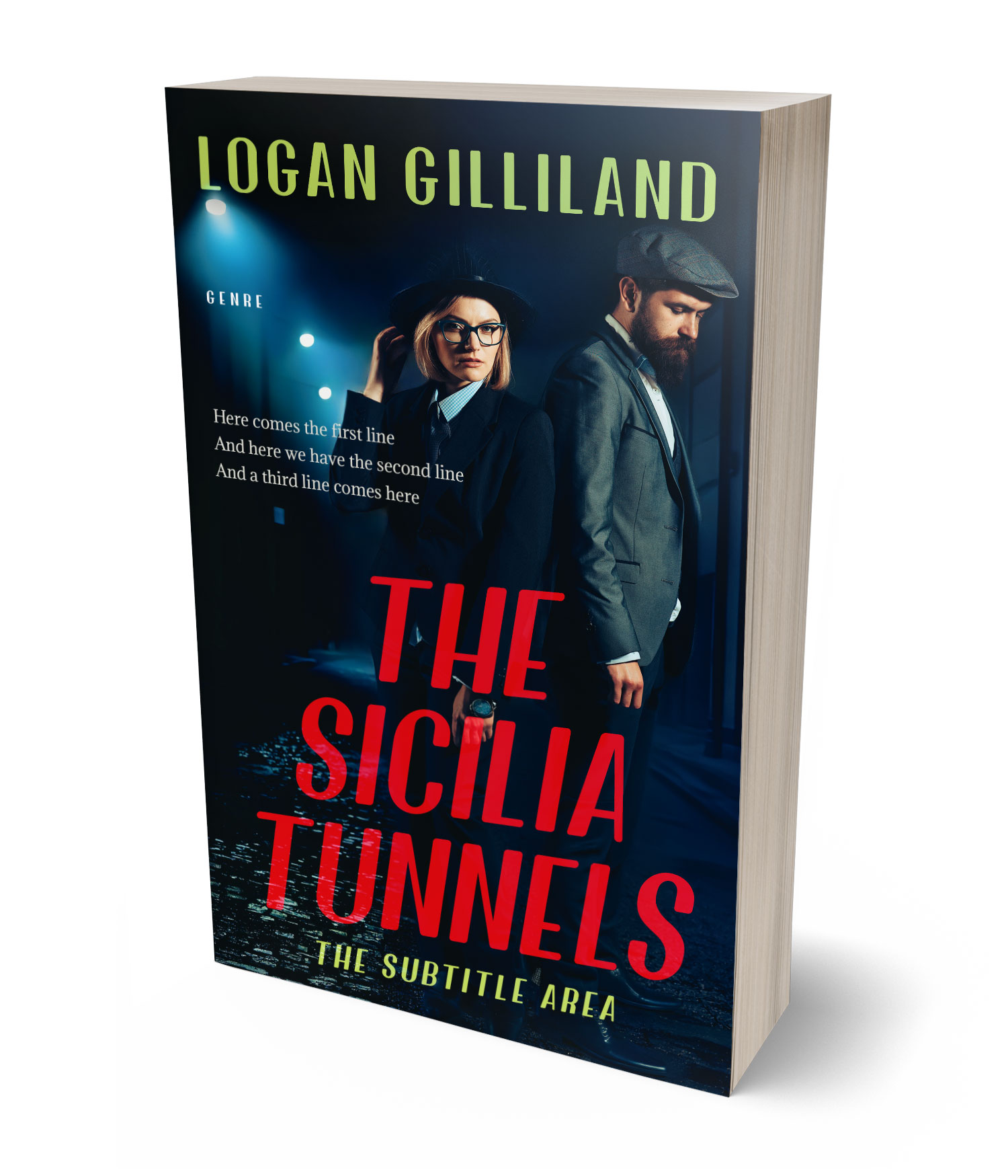3D view of Premade Mystery & Thriller & Suspense Book Cover - Valencia