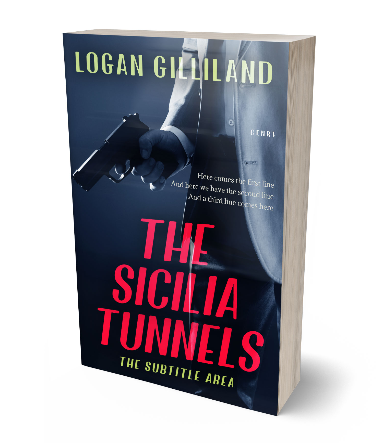 3D view of Premade Mystery & Thriller & Suspense Book Cover - Mirage