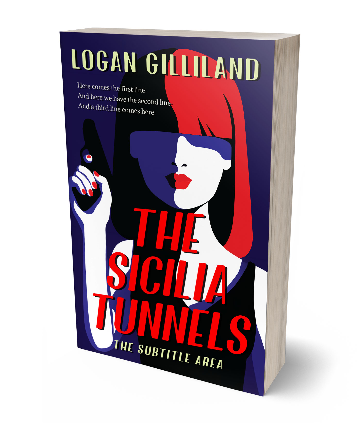3D view of Premade Mystery & Thriller & Suspense Book Cover - Cinnabar