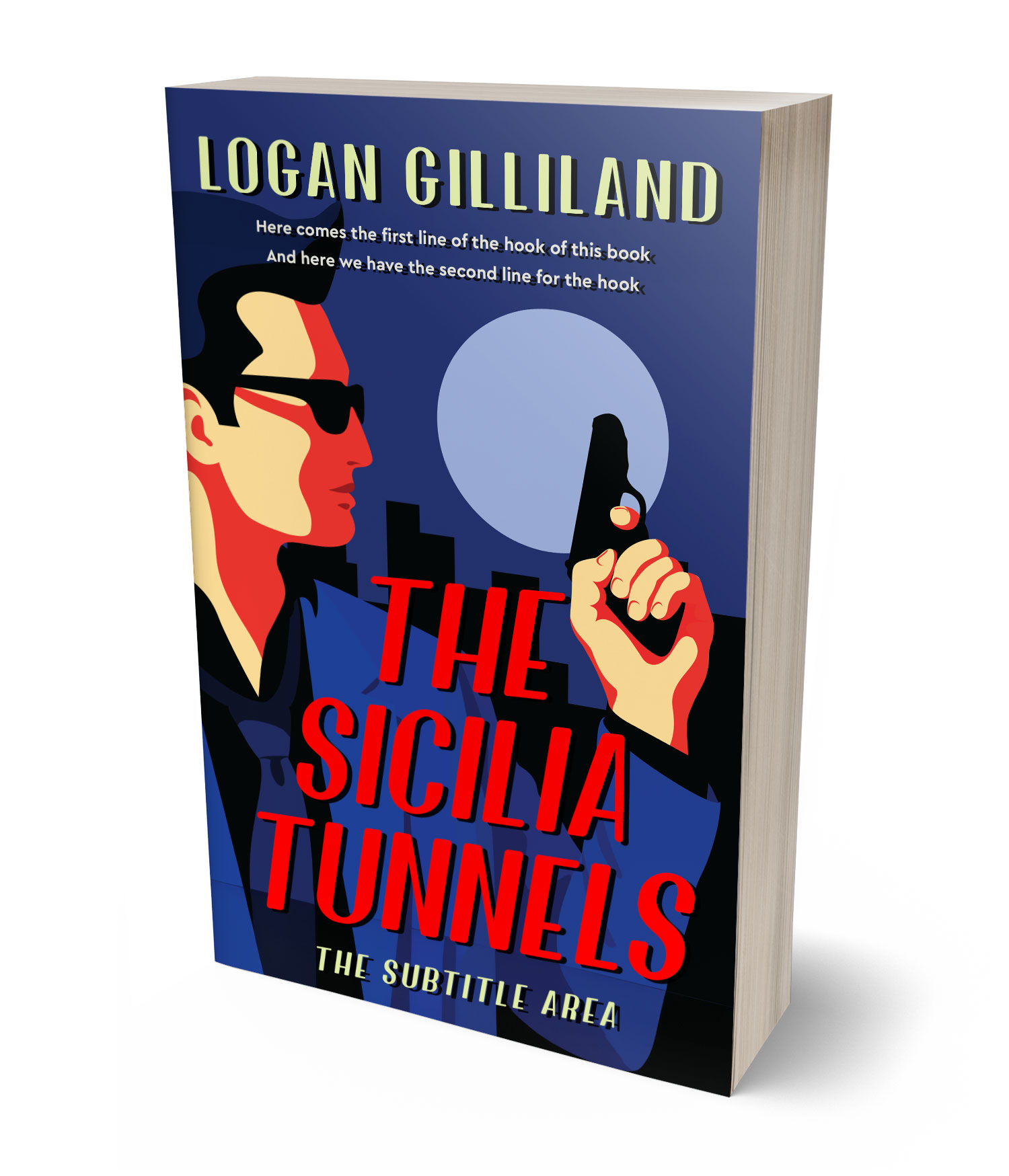 3D view of Premade Mystery & Thriller & Suspense Book Cover - Sunglo