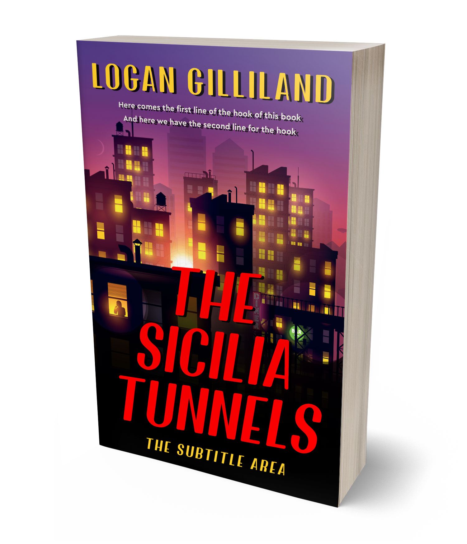 3D view of Premade Mystery & Thriller & Suspense Book Cover - Cinnabar #17917 | BookCoverZone