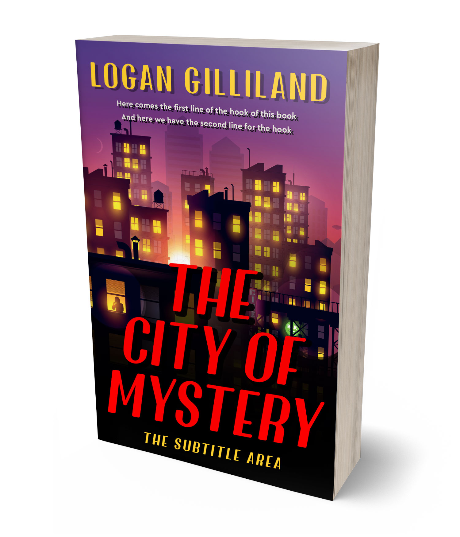 3D view of Premade Mystery & Thriller & Suspense Book Cover - Cinnabar