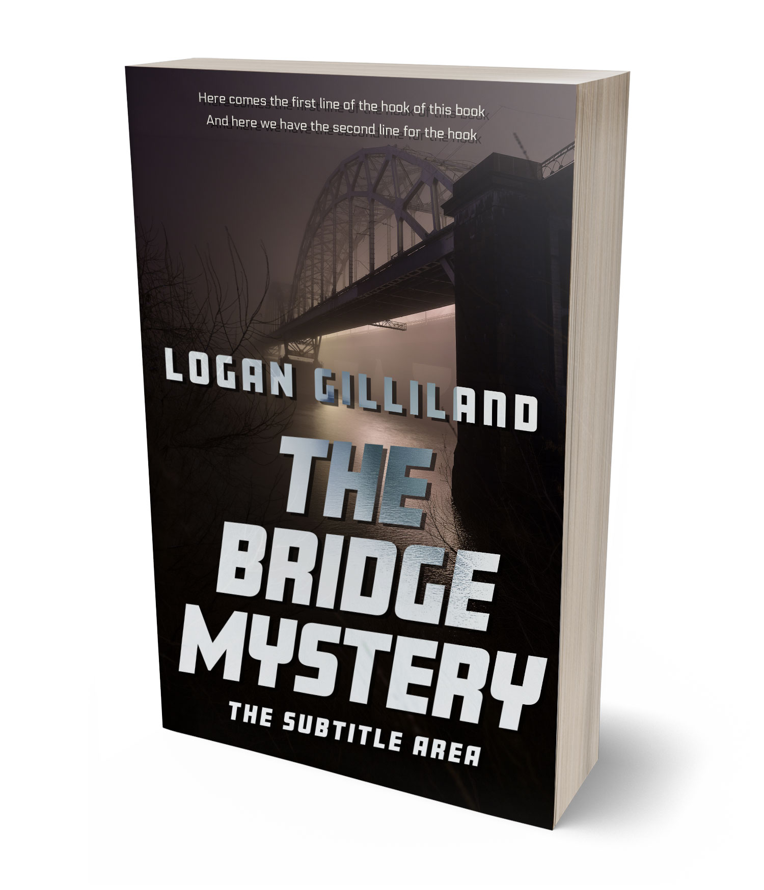 3D view of Premade Mystery & Thriller & Suspense Book Cover - Cocoa Brown