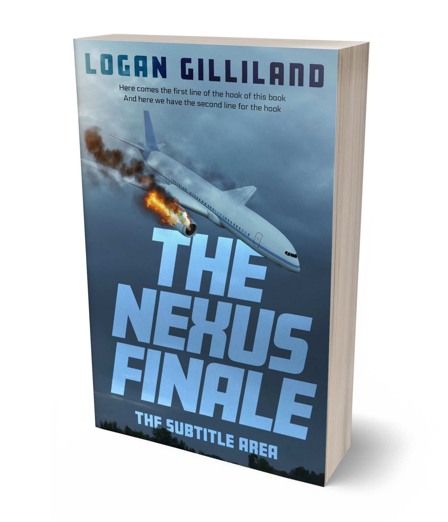 3D view of Premade Mystery & Thriller & Suspense Book Cover - Smalt Blue