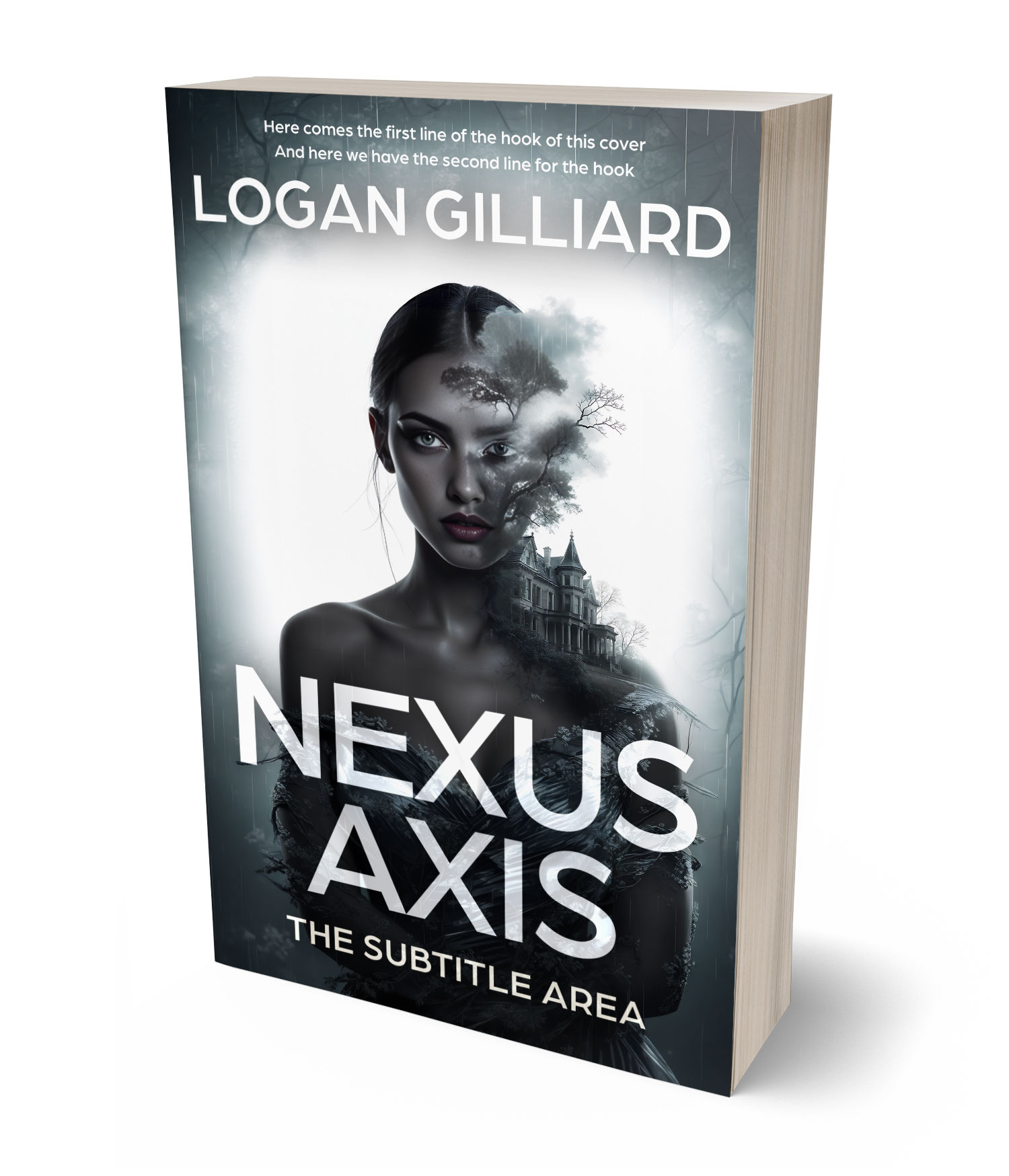 3D view of Premade Mystery & Thriller & Suspense Book Cover - Iron