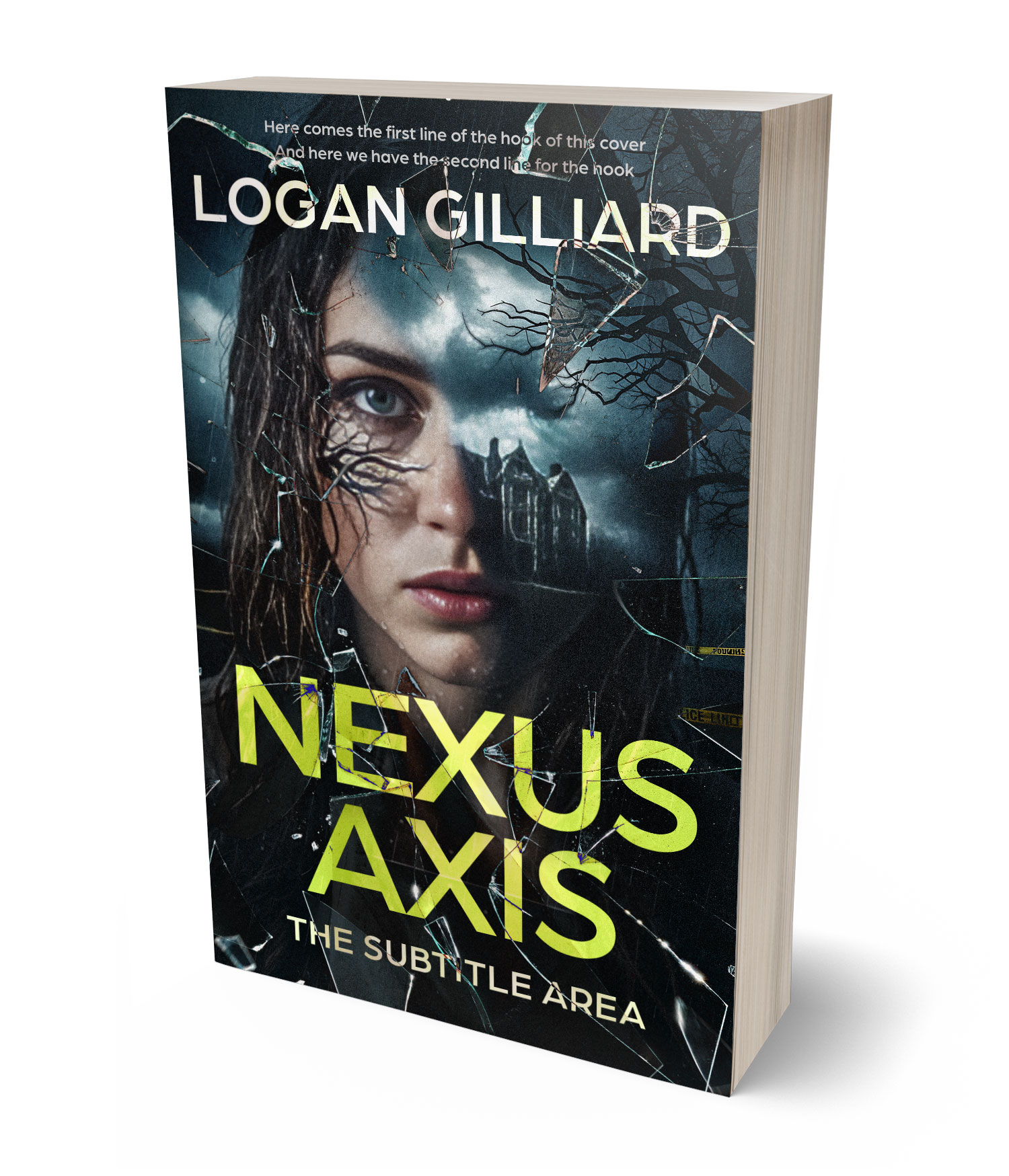 3D view of Premade  Book Cover - Shark #17961 | BookCoverZone