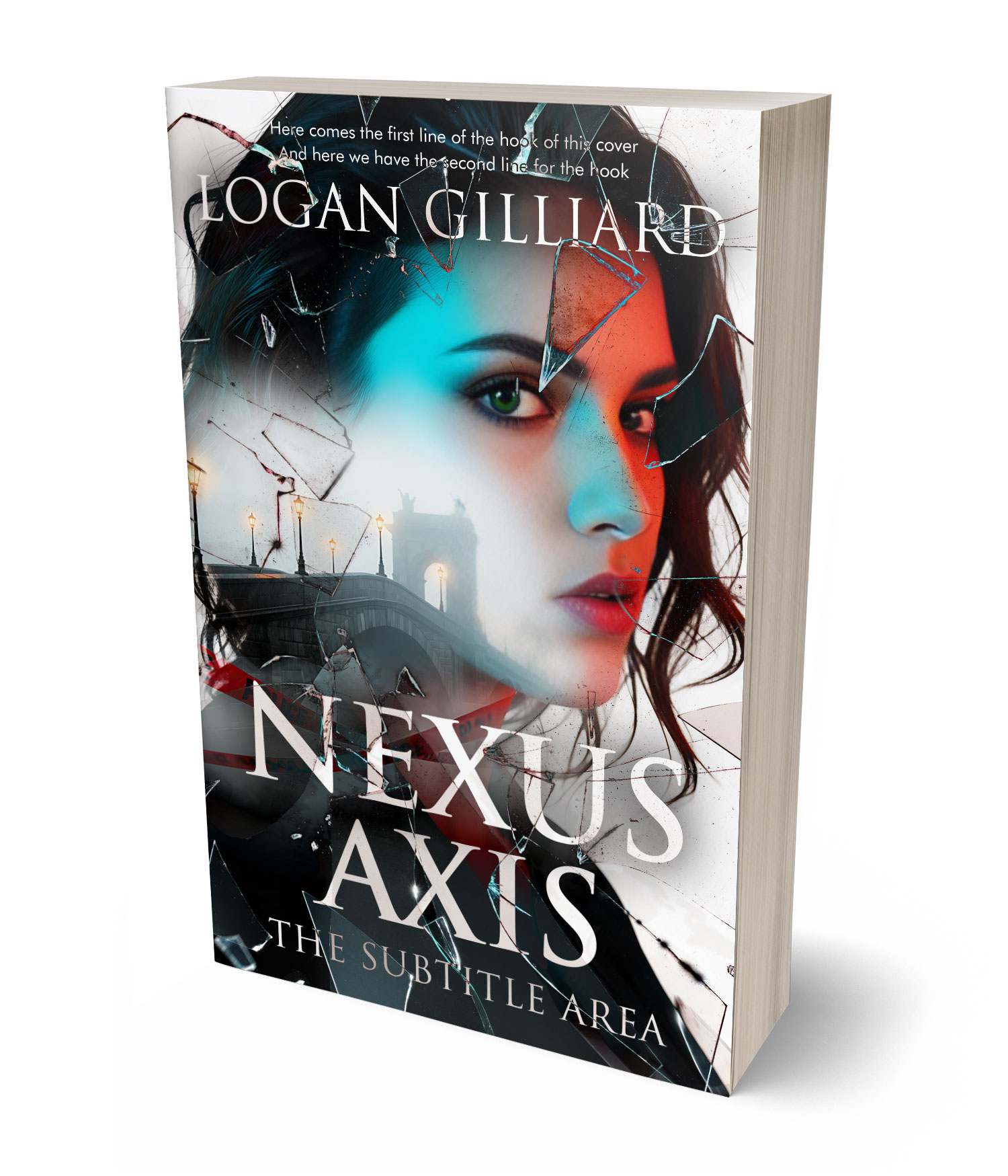 3D view of Premade Mystery & Thriller & Suspense Book Cover - Swirl