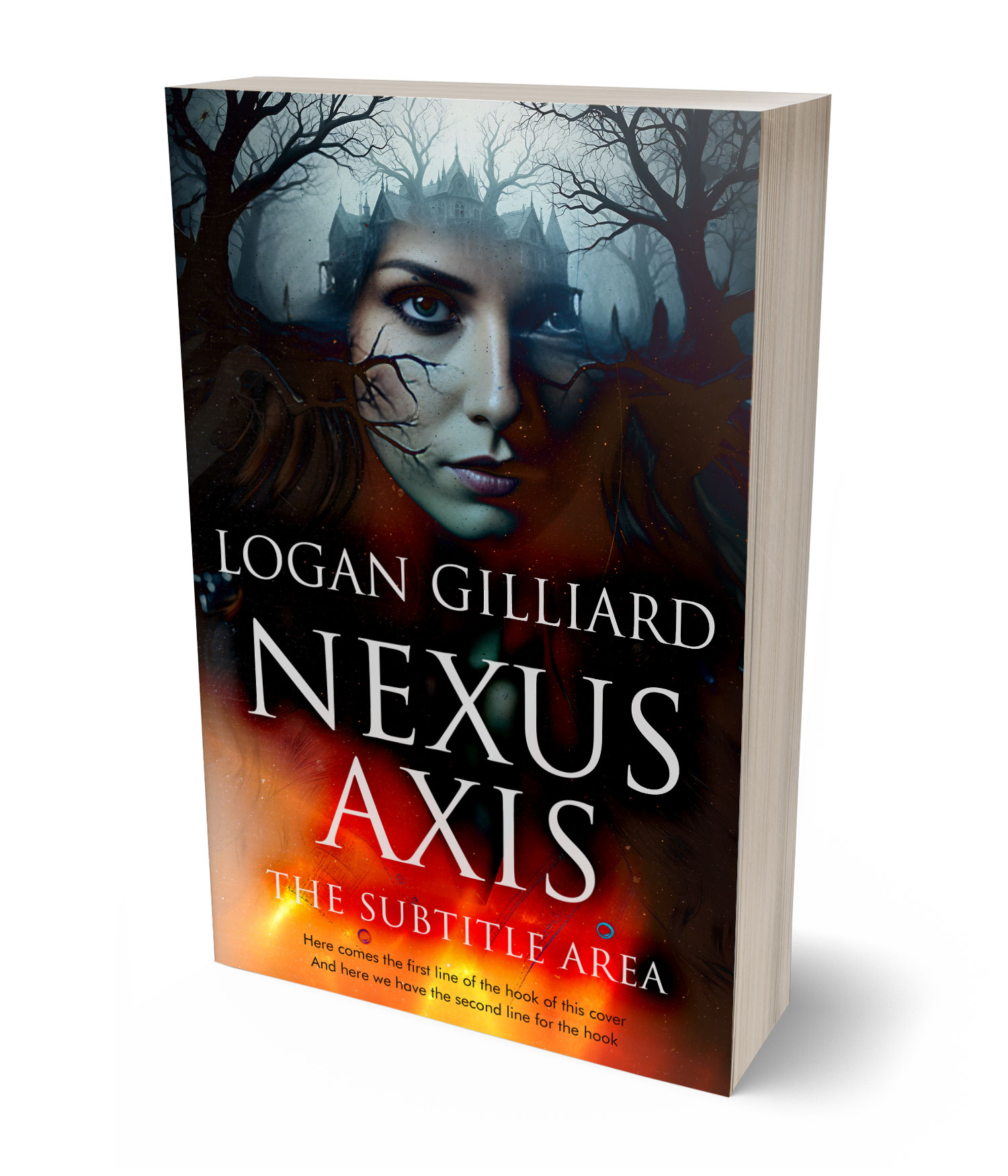 3D view of Premade Horror Book Cover - Cocoa Brown #17968 | BookCoverZone*