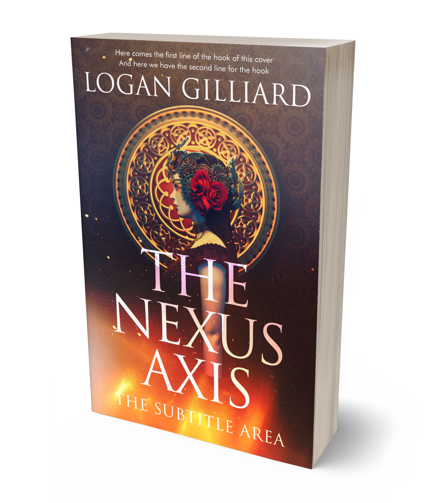 3D view of Premade Fantasy Book Cover - Woody Brown