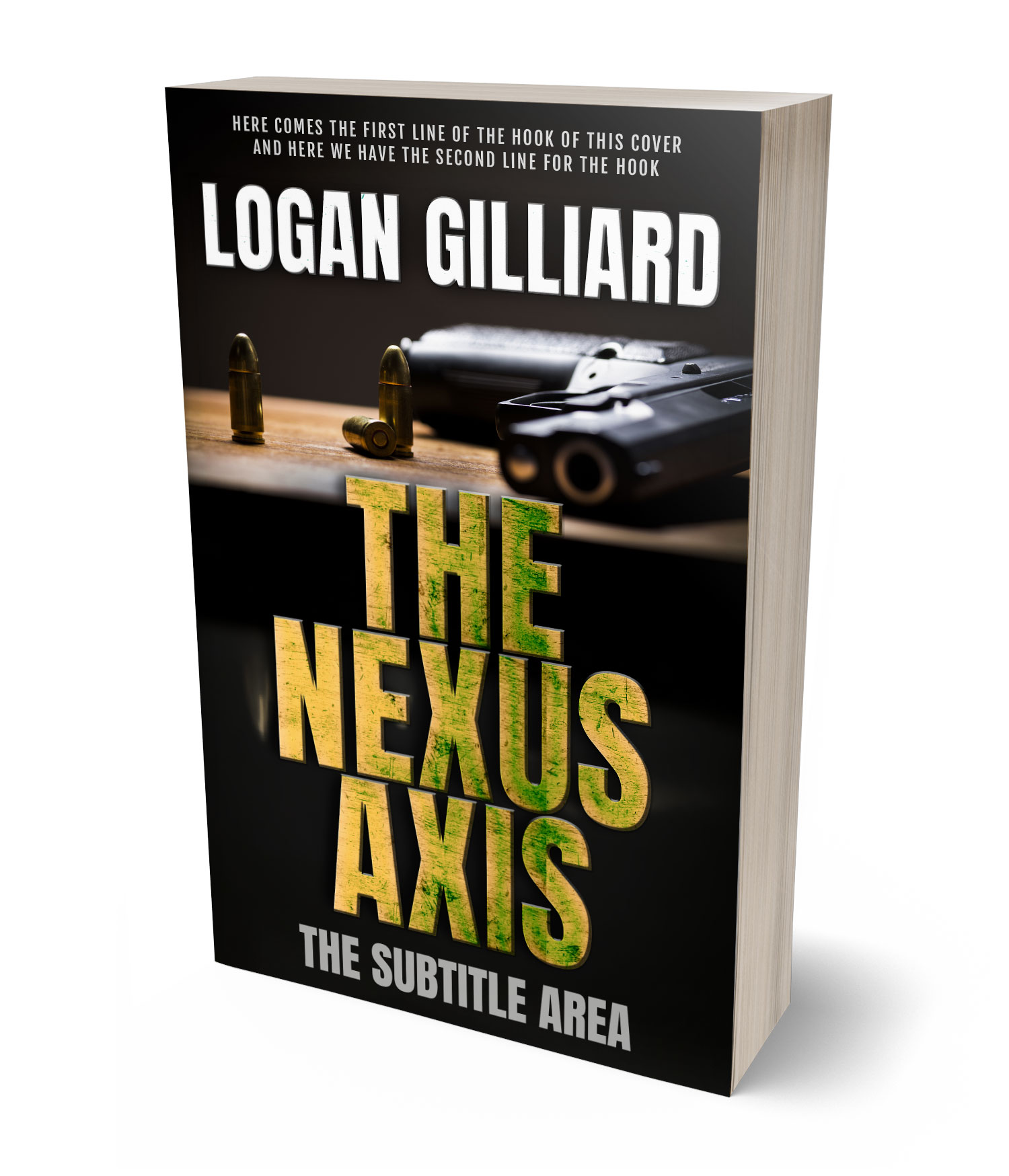 3D view of Premade Mystery & Thriller & Suspense Book Cover - Laser