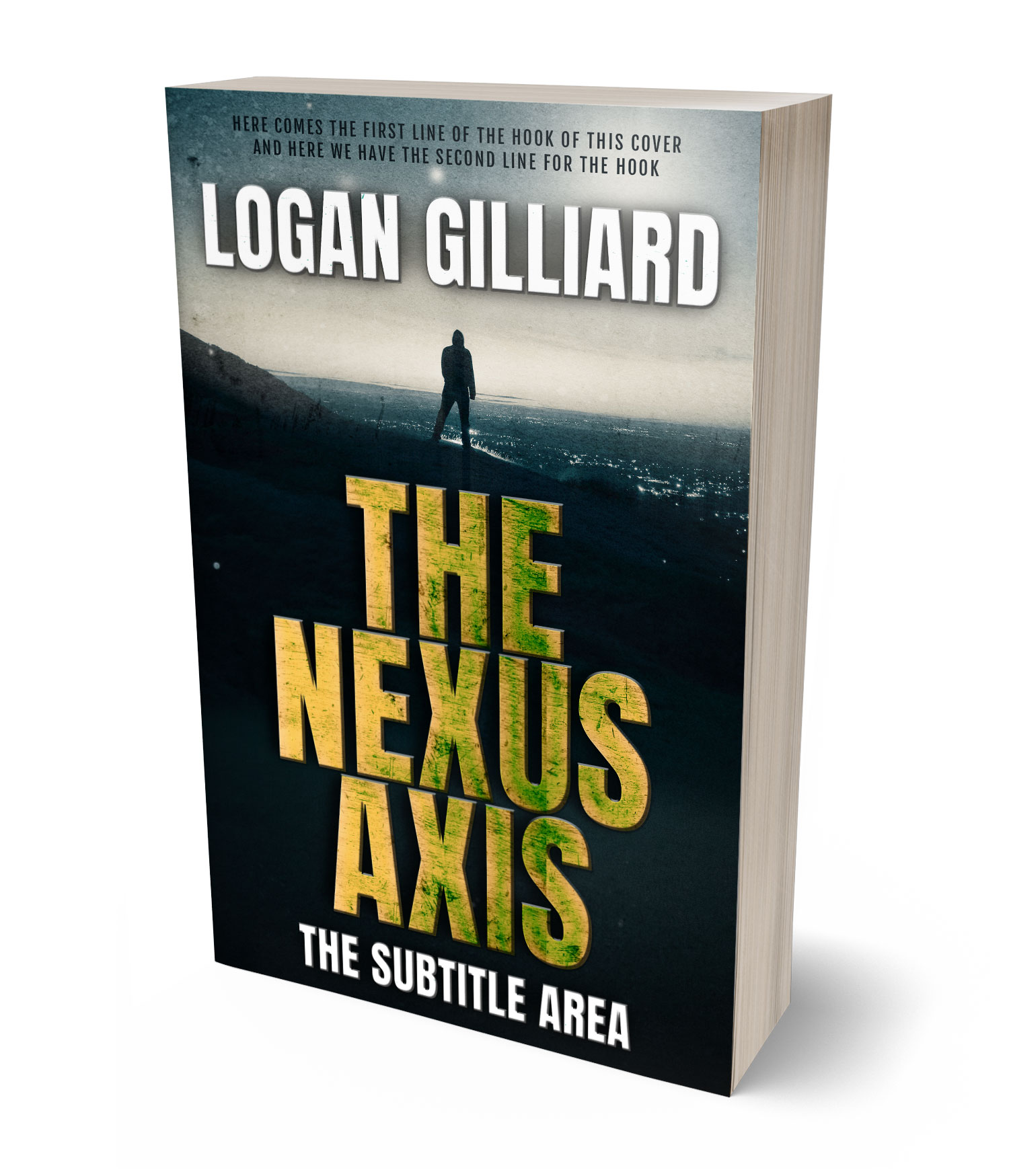 3D view of Premade Mystery & Thriller & Suspense Book Cover - Outer Space
