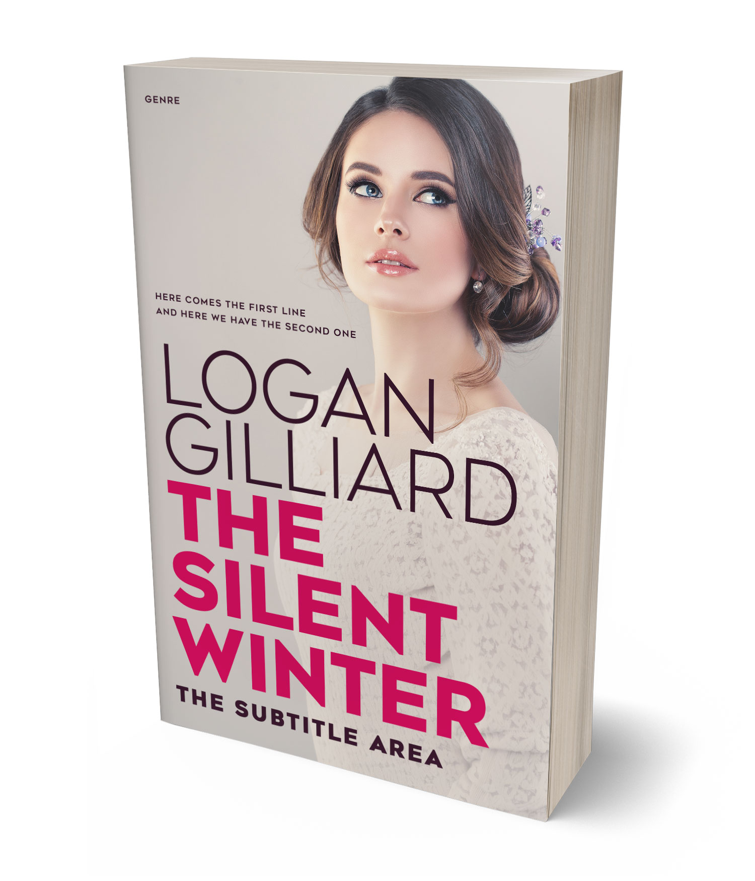 3D view of Premade Romance Book Cover - Swirl #18046 | BookCoverZone*