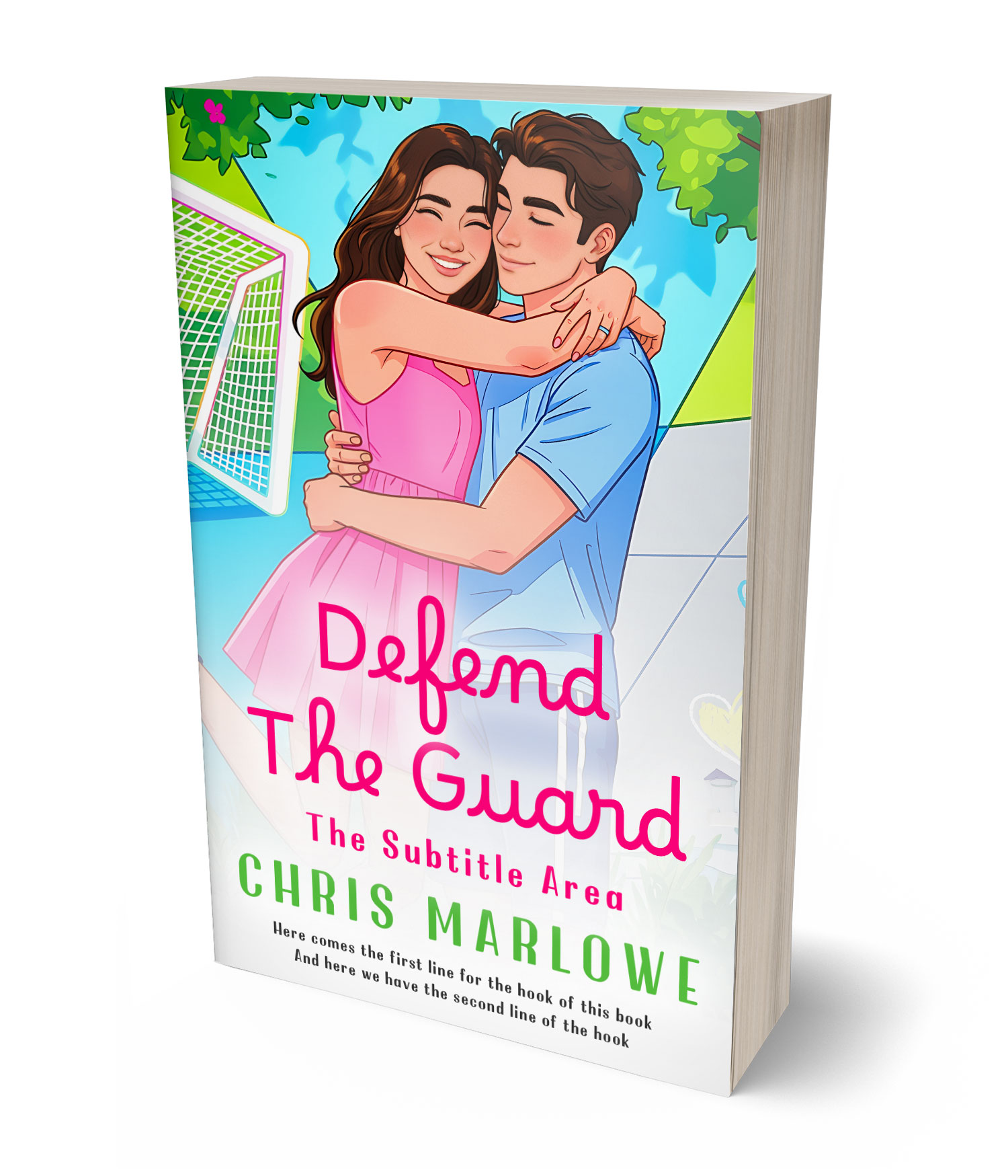 3D view of Premade Romance Book Cover - Viridian #18056 | BookCoverZone