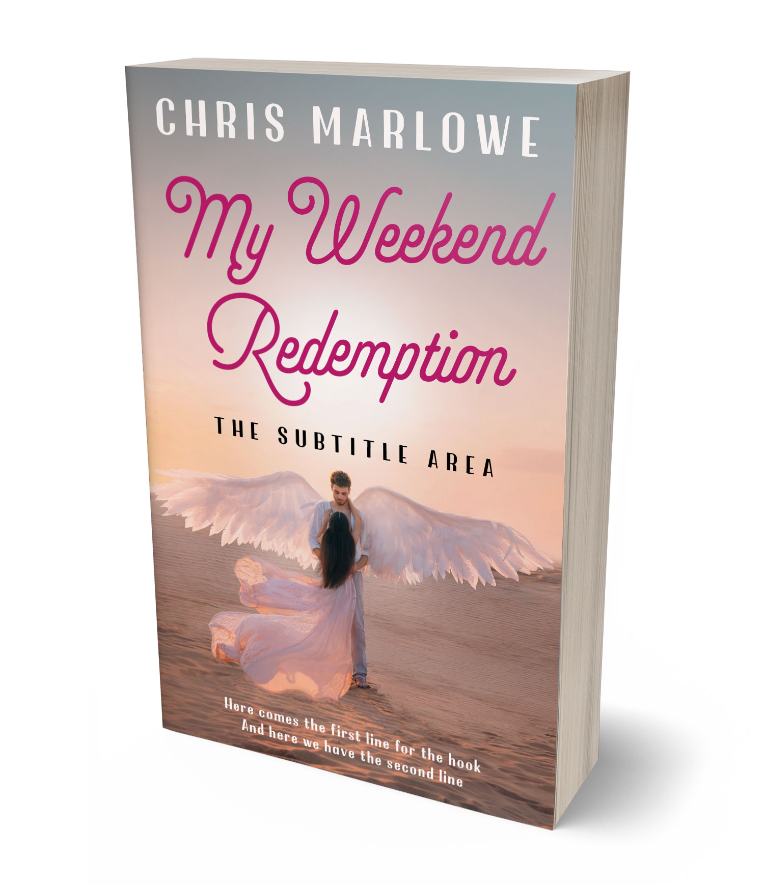 3D view of Premade Romance Book Cover - Clam Shell #18093 | BookCoverZone