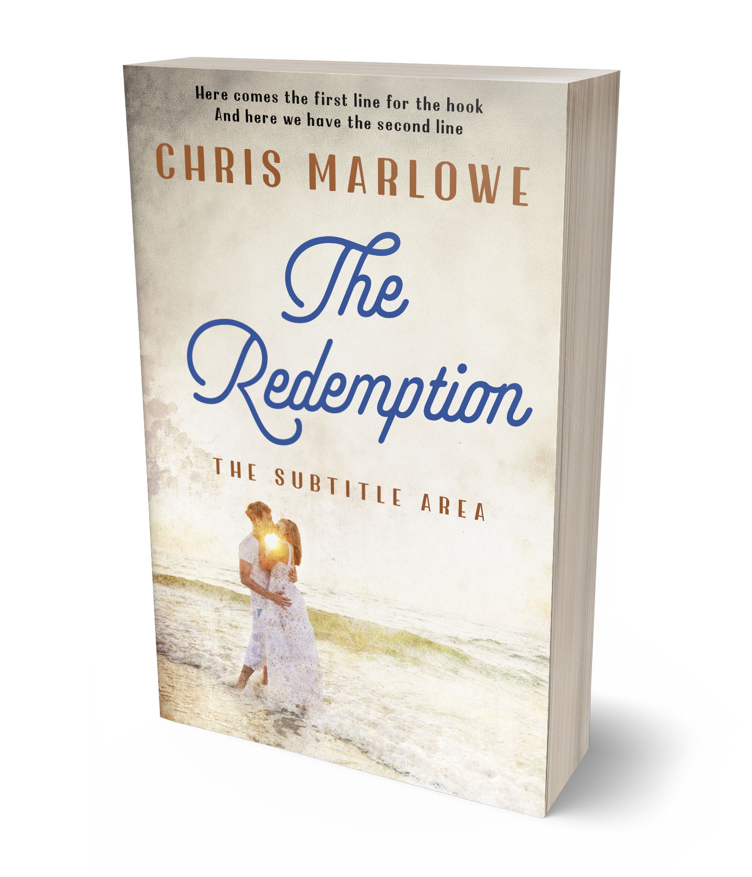 3D view of Premade Romance Book Cover - White Rock #18096 | BookCoverZone