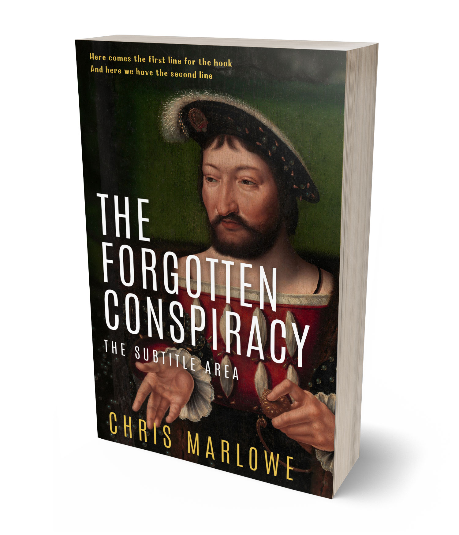 3D view of Premade History Book Cover - Oil #18100 | BookCoverZone*