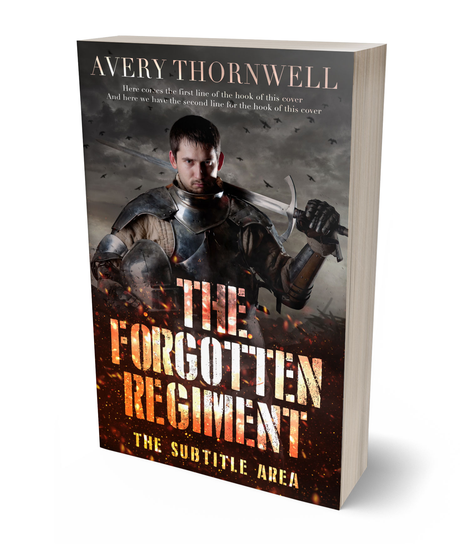 3D view of Premade  Book Cover - Cocoa Brown #18144 | BookCoverZone*