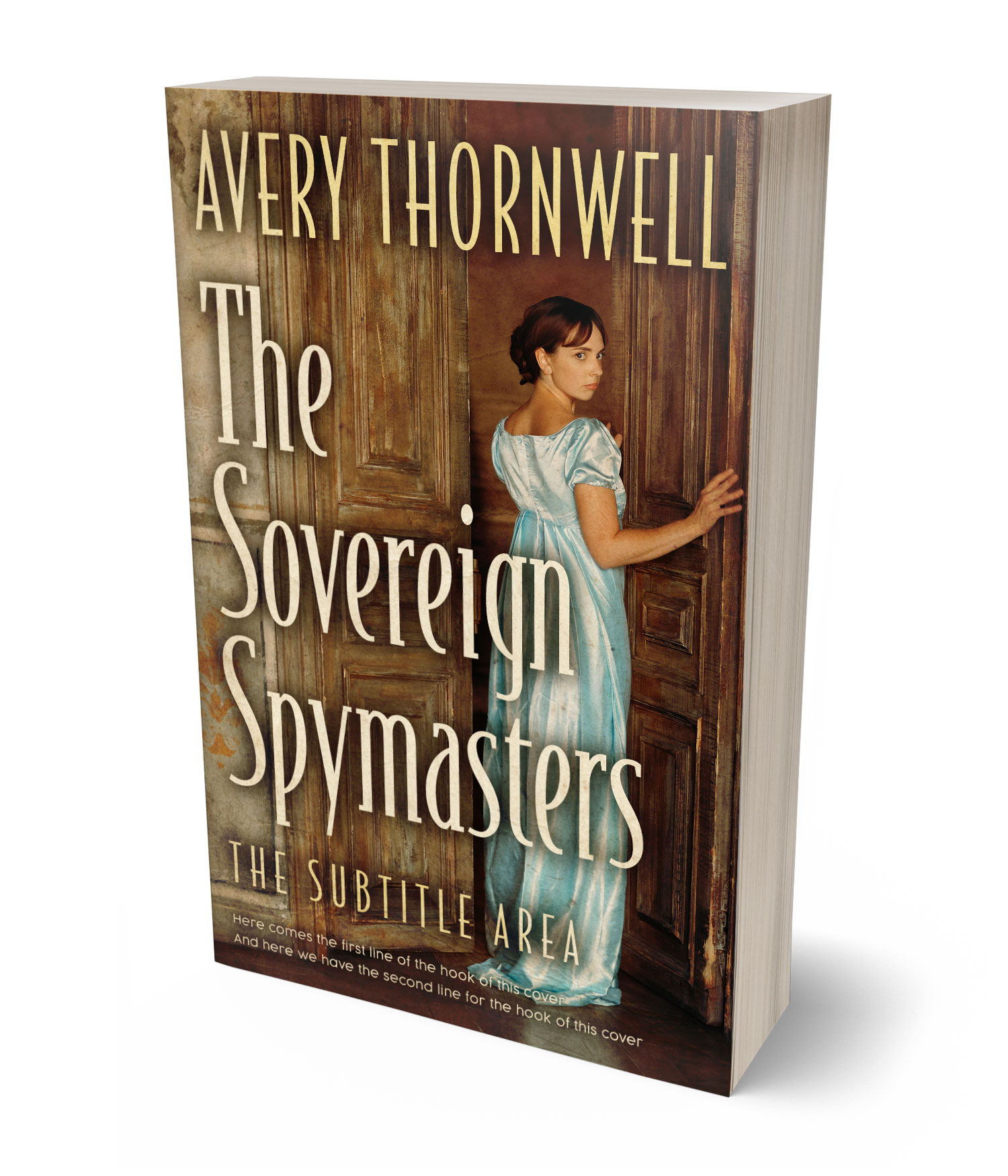 3D view of Premade Historical Book Cover - Saddle #18173 | BookCoverZone
