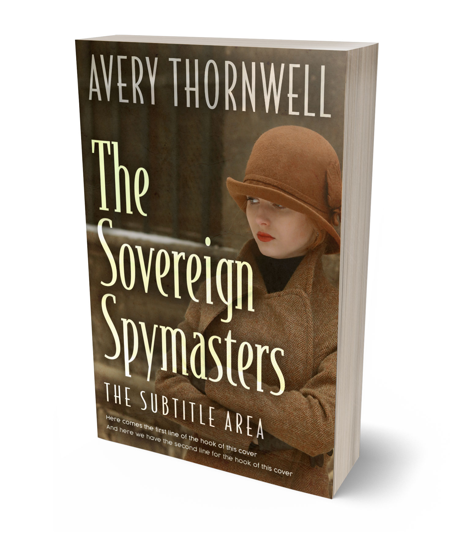 3D view of Premade Mystery & Thriller & Suspense Book Cover - Metallic Bronze #18177 | BookCoverZone*