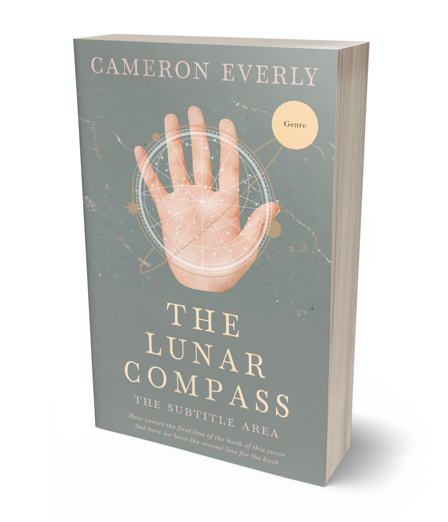 3D view of Premade  Book Cover - Lemon Grass #18251 | BookCoverZone*