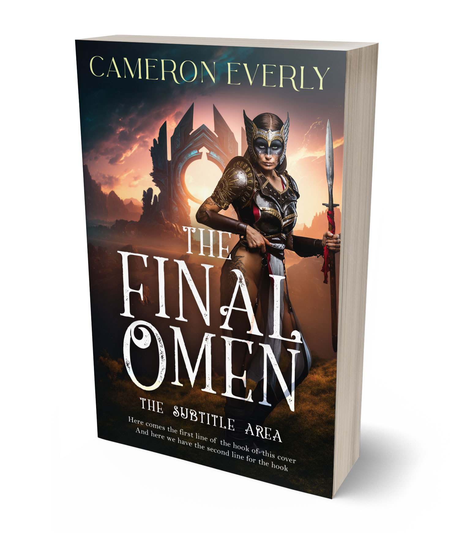 3D view of Premade Science Fiction Book Cover - Cocoa Brown #18281 | BookCoverZone