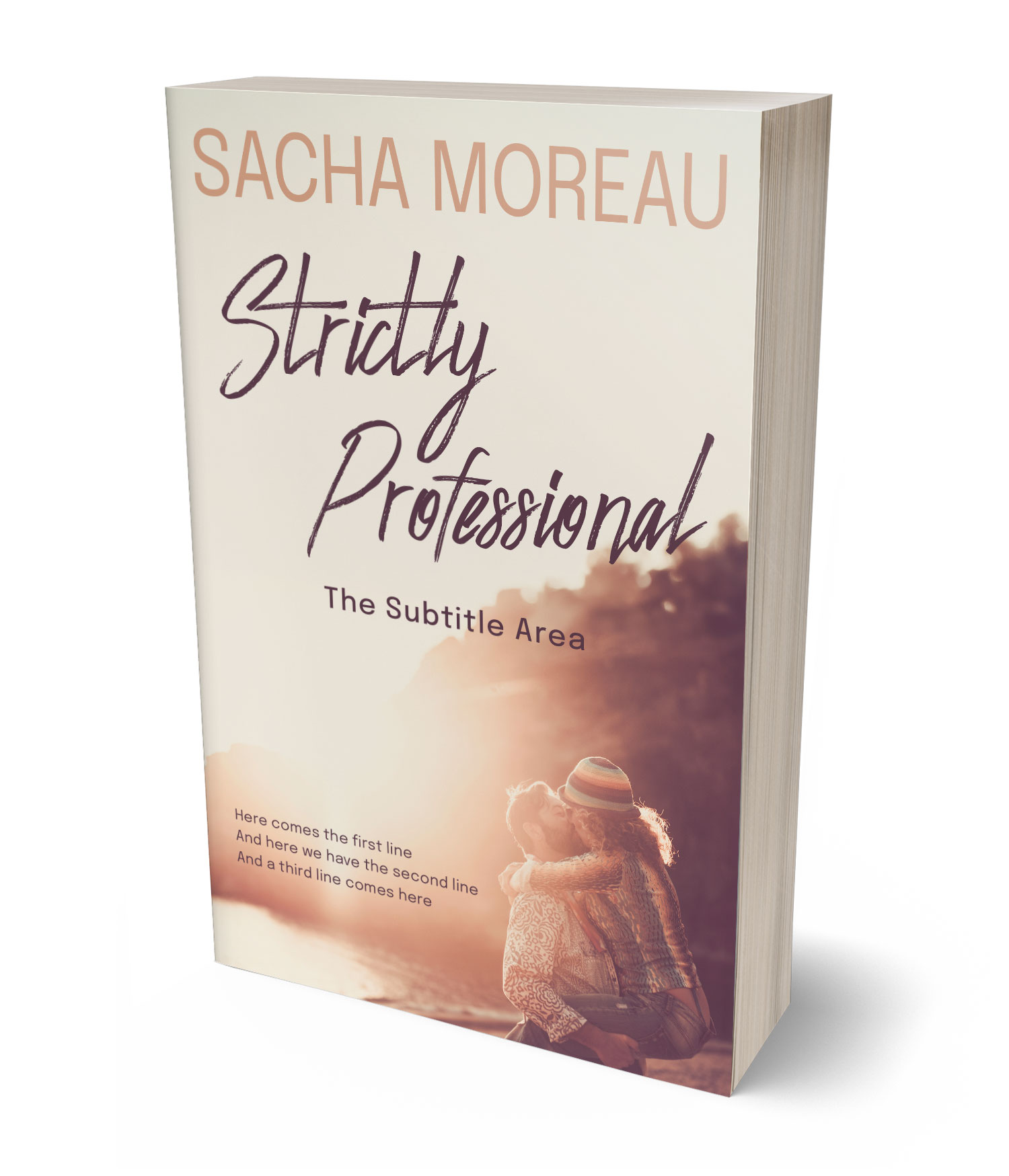 3D view of Premade Romance Book Cover - Ferra #18362 | BookCoverZone