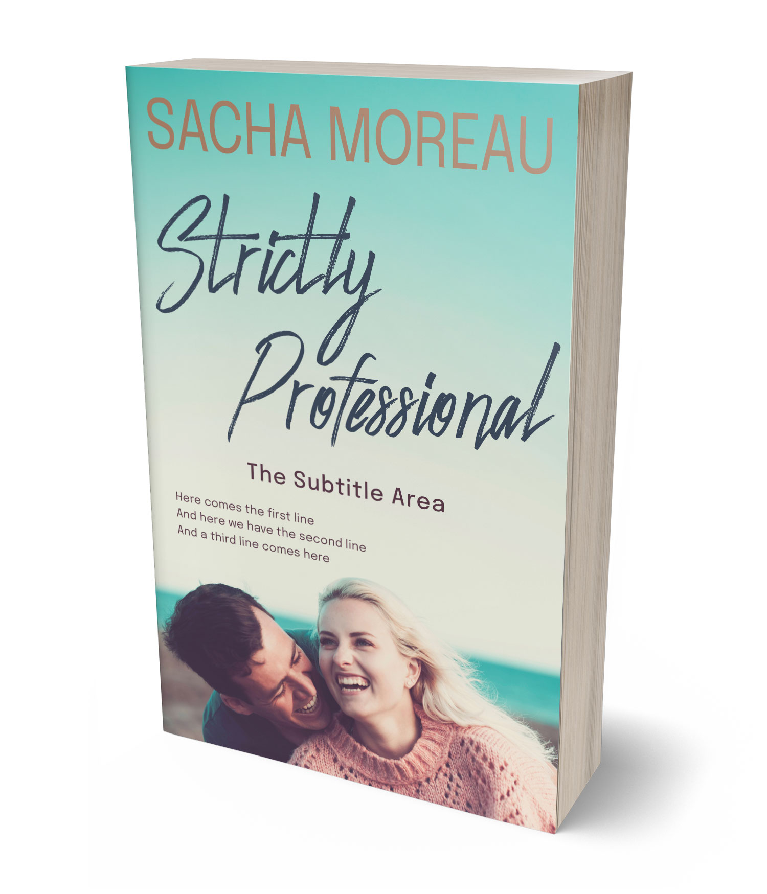3D view of Premade Romance Book Cover - Tasman #18363 | BookCoverZone