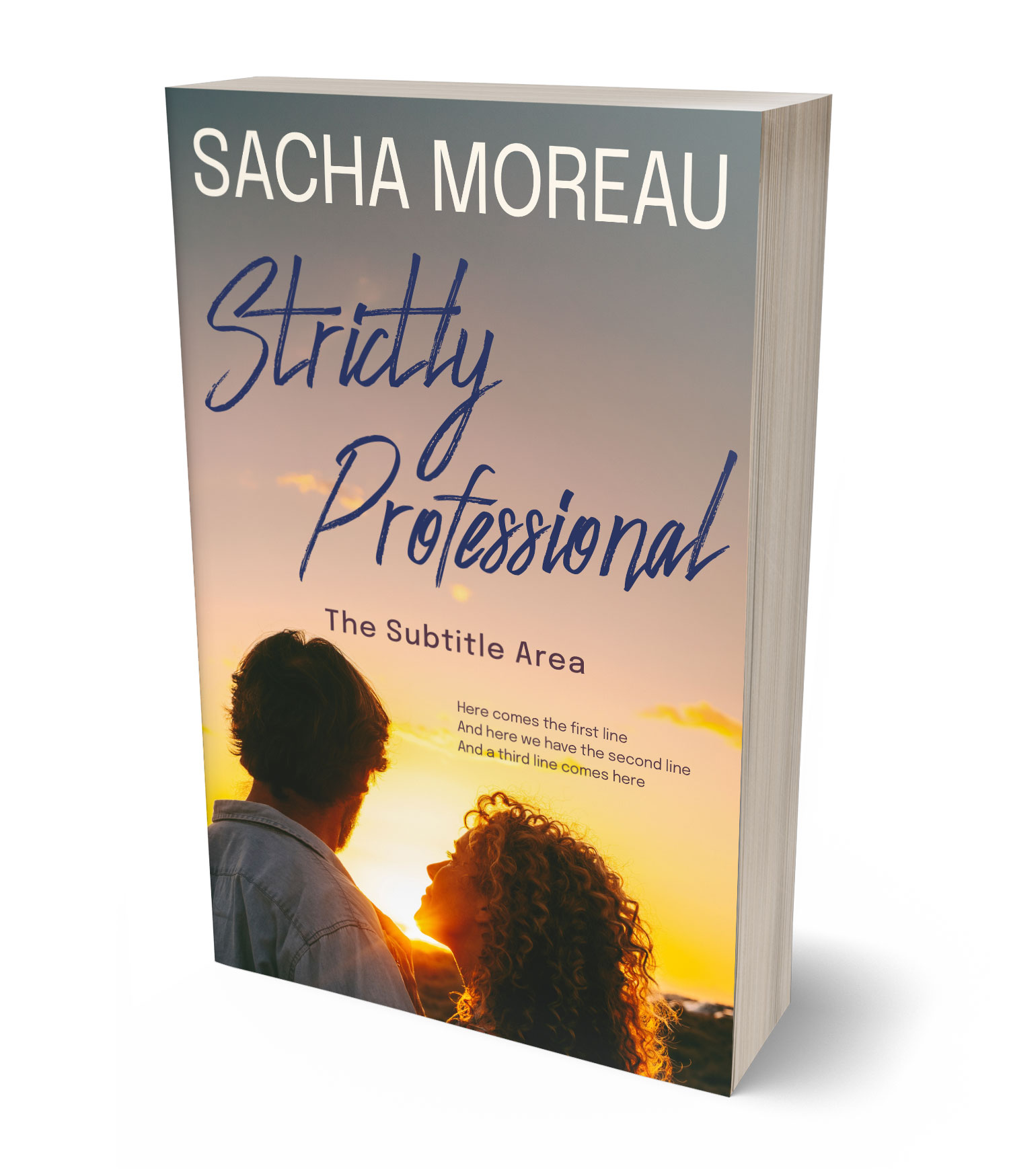 3D view of Premade Romance Book Cover - Indian Khaki #18365 | BookCoverZone