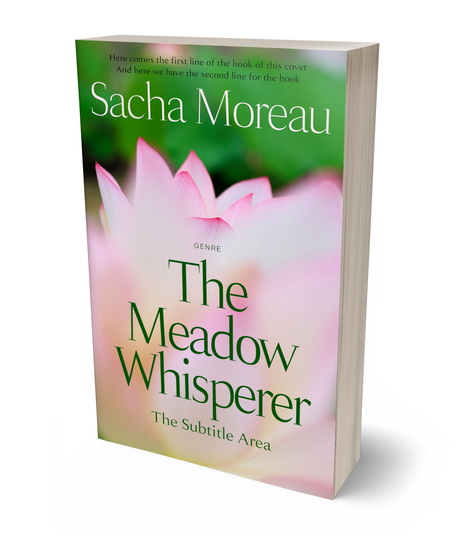3D view of Premade  Book Cover - Forest Green #18413 | BookCoverZone