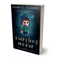 3D view of Premade Abstract Book Cover - Firefly