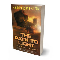 3D view of Premade Science Fiction Book Cover - Metallic Bronze