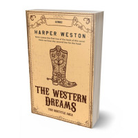 3D view of Premade Western Book Cover - Manhattan