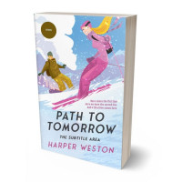 3D view of Premade Chick Lit Book Cover - Periwinkle Gray