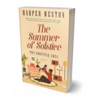 3D view of Premade Chick Lit Book Cover - Peach Yellow