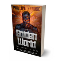 3D view of Premade Science Fiction Book Cover - Antique Brass