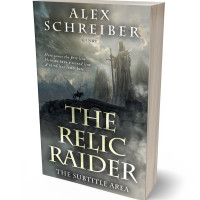 3D view of Premade Fantasy Book Cover - Gray Asparagus