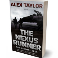 3D view of Premade Action & Adventure Book Cover - Cocoa Brown