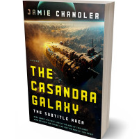 3D view of Premade Science Fiction Book Cover - Old Gold