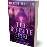 3D view of Premade Science Fiction Book Cover - Grape