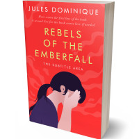 3D view of Premade Teen & Young Adult Book Cover - Red Orange