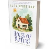 3D view of Premade Nature Book Cover - Green White