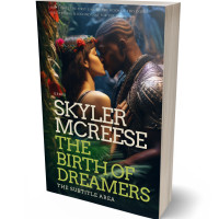 3D view of Premade Romance Book Cover - Outer Space