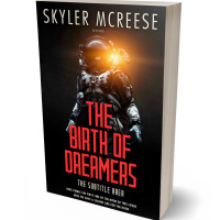 3D view of Premade Science Fiction Book Cover - Terracotta