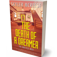 3D view of Premade Mystery & Thriller & Suspense Book Cover - Medium Carmine