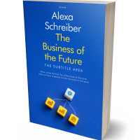 3D view of Premade Business Book Cover - Denim