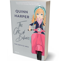 3D view of Premade Chick Lit Book Cover - Pink Swan