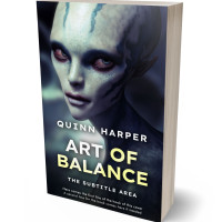 3D view of Premade Science Fiction Book Cover - Pale Leaf