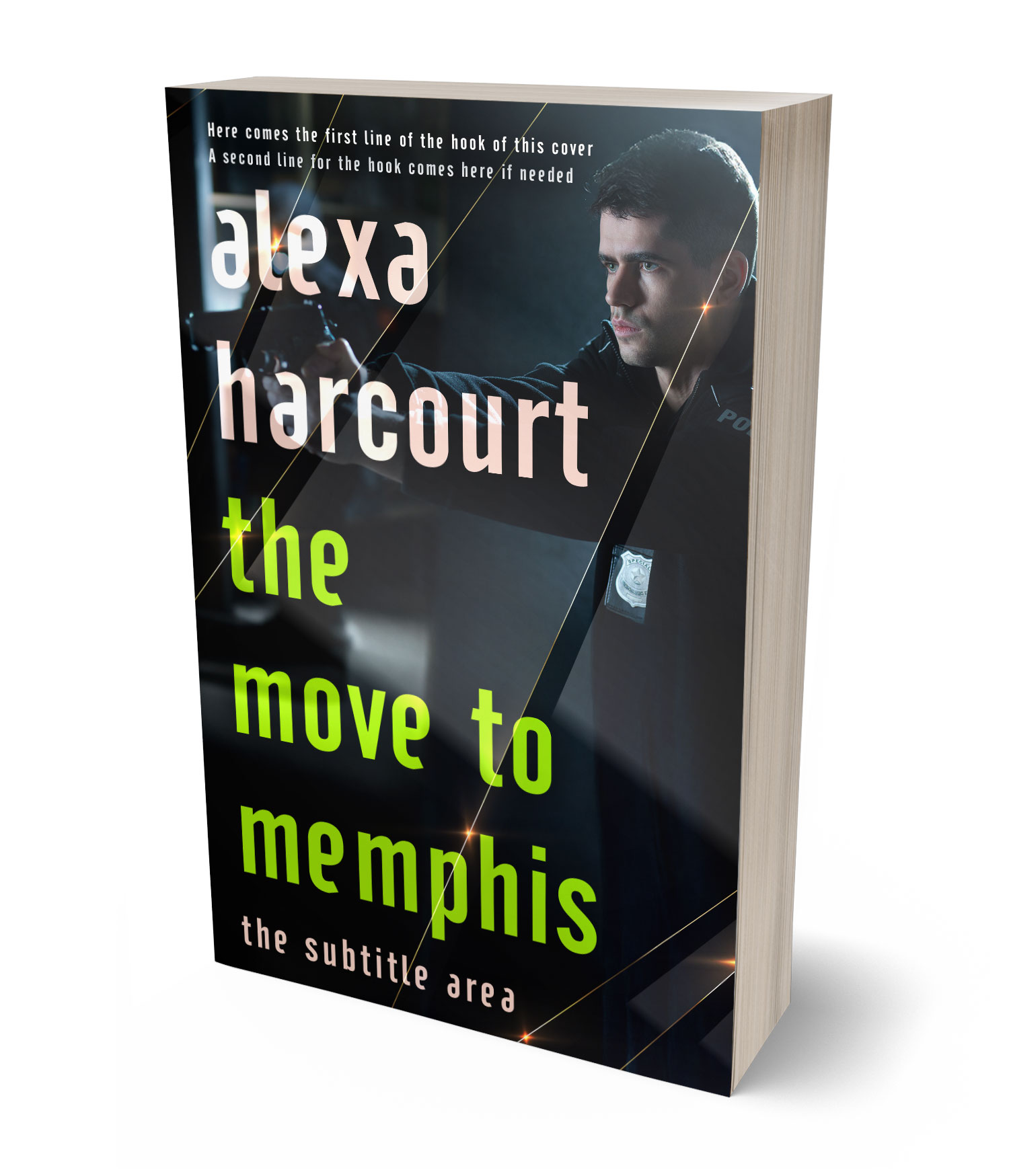 3D view of Premade Mystery & Thriller & Suspense Book Cover - Shark #35736 | BookCoverZone